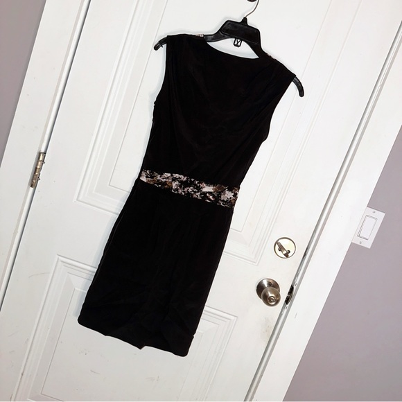 All Saints Black and Floral Silk Dress Sz‎ 0 - Picture 9 of 12